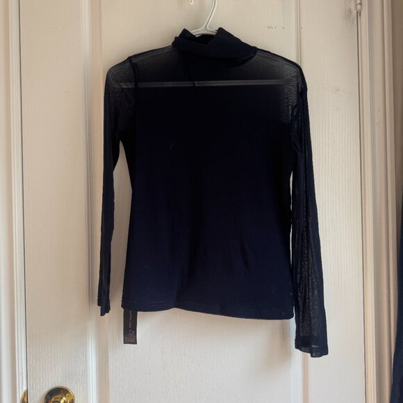 BNWT mesh long sleeve turtleneck top - Picture 1 of 4